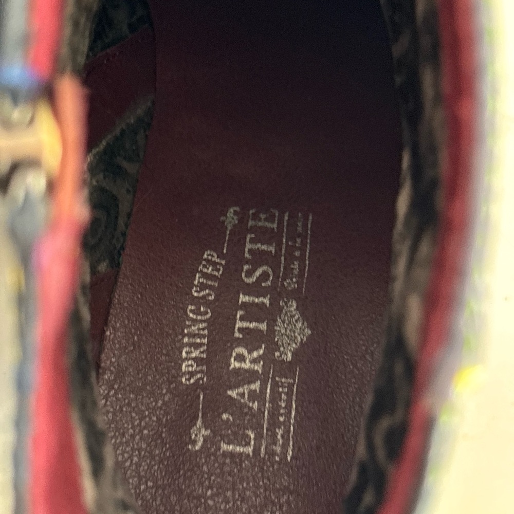 L'Artiste by Spring Step Waterlily Booties Crushed Navy Blue Leather, Sz 40/9.5 - Picture 8 of 11